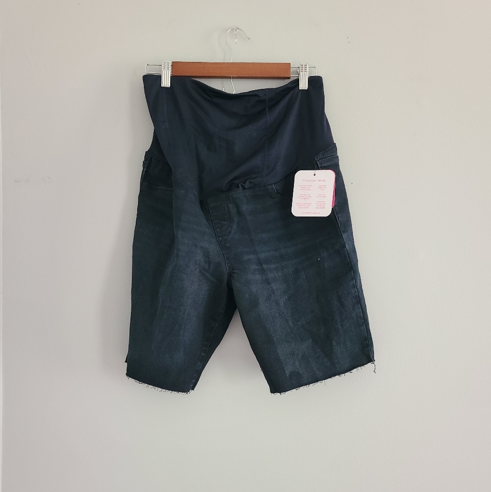 🔥Pick 3 For $15 Isabel Maternity Black Denim Shorts Size 8 NWT